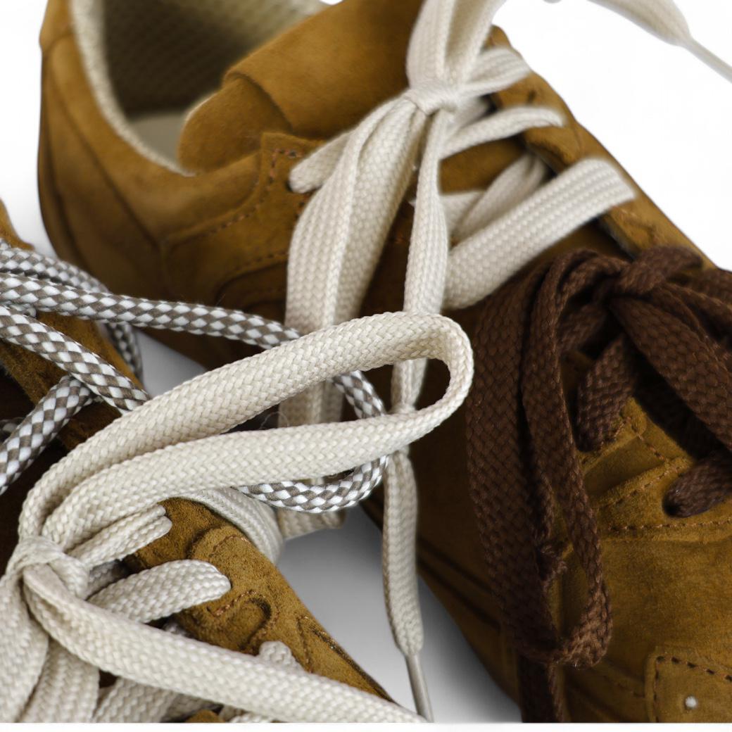Via Mondana sneakers donna in camoscio cuoio con doppio laccio