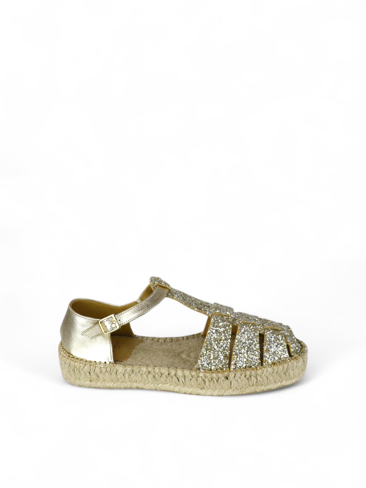 Lagoa sandalo ragnetto in glitter platino
