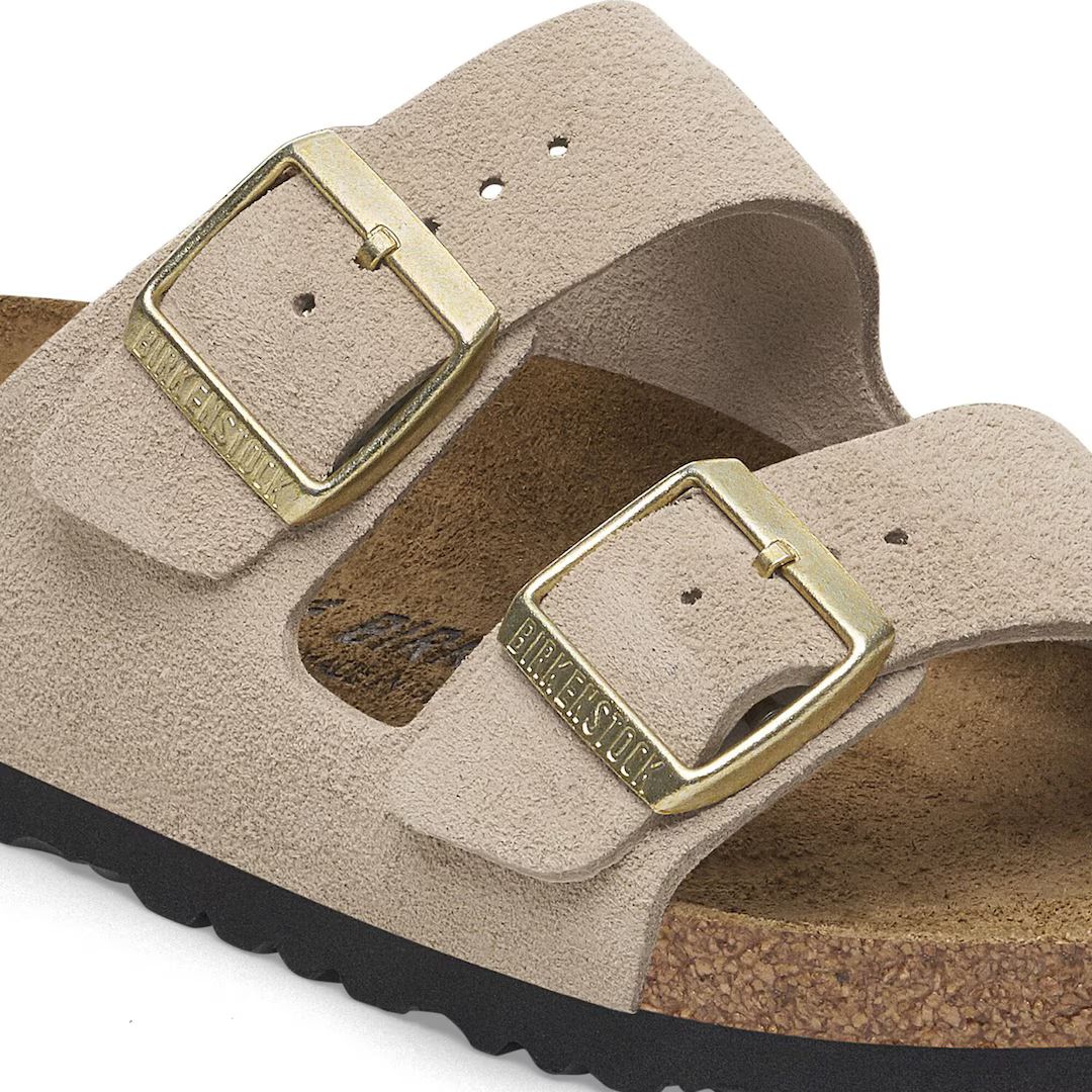 Birkenstock ciabatta donna due fasce in suede beige