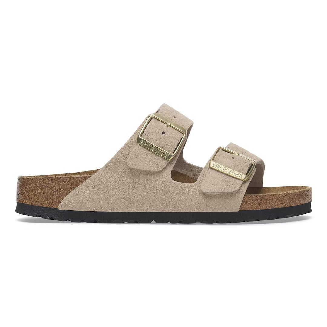 Birkenstock ciabatta donna due fasce in suede beige
