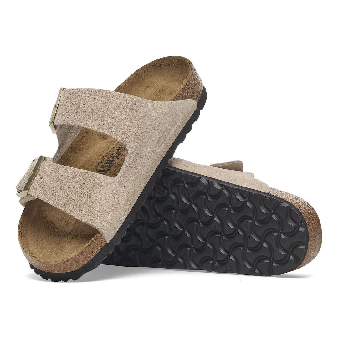 Birkenstock ciabatta donna due fasce in suede beige
