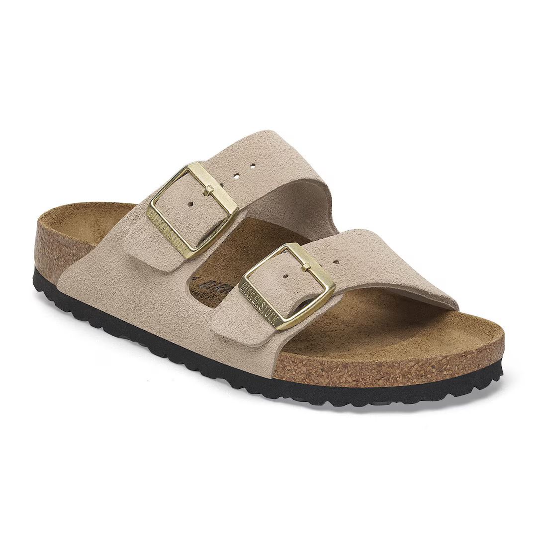 Birkenstock ciabatta donna due fasce in suede beige