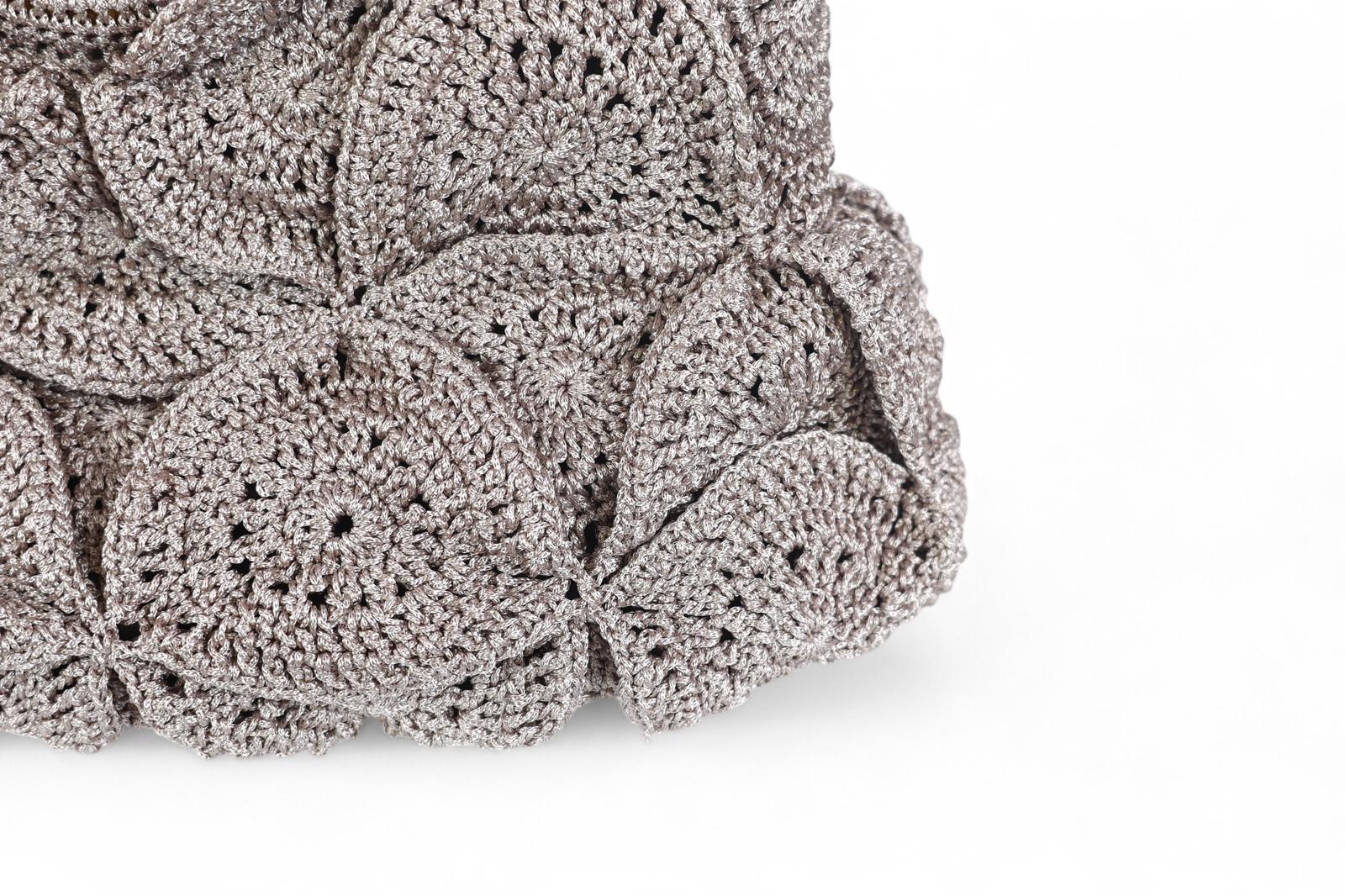 Enrico Versari borsa donna uncinetto 100% cotone marrone chiaro