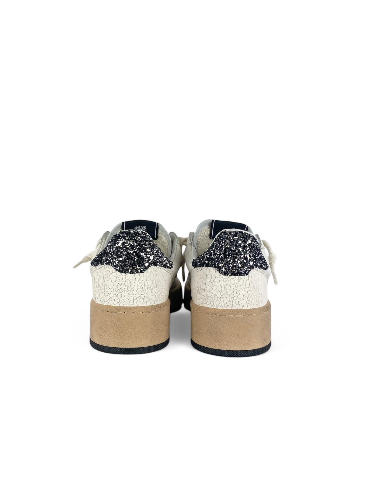 4B12 Sneaker donna con dettagli glitter play new sky bianco