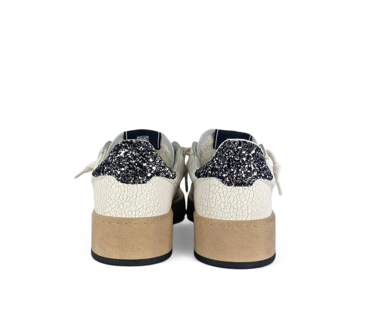 4B12 Sneaker donna con dettagli glitter play new sky bianco