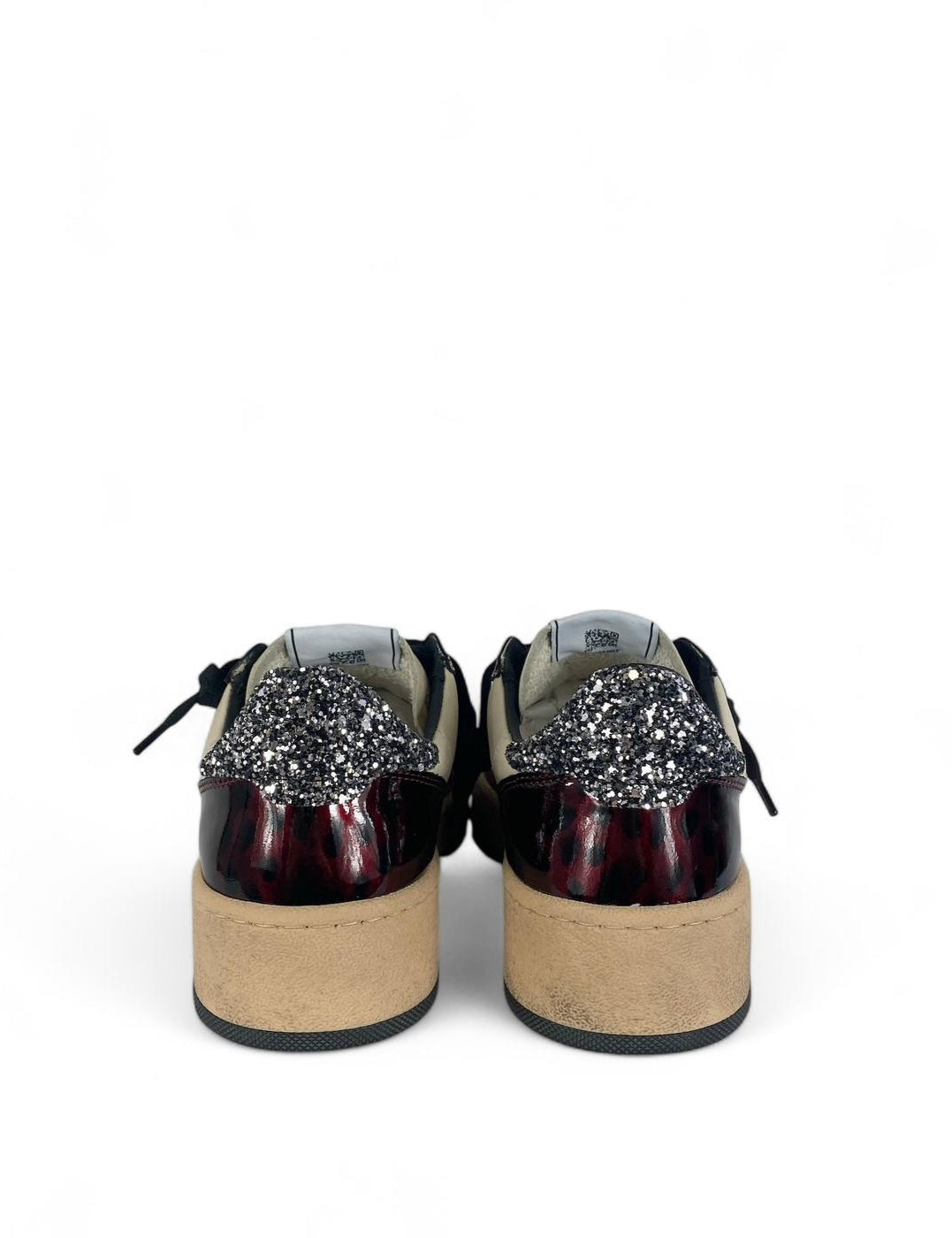 4B12 Sneaker donna con dettagli glitter play new sky bianco