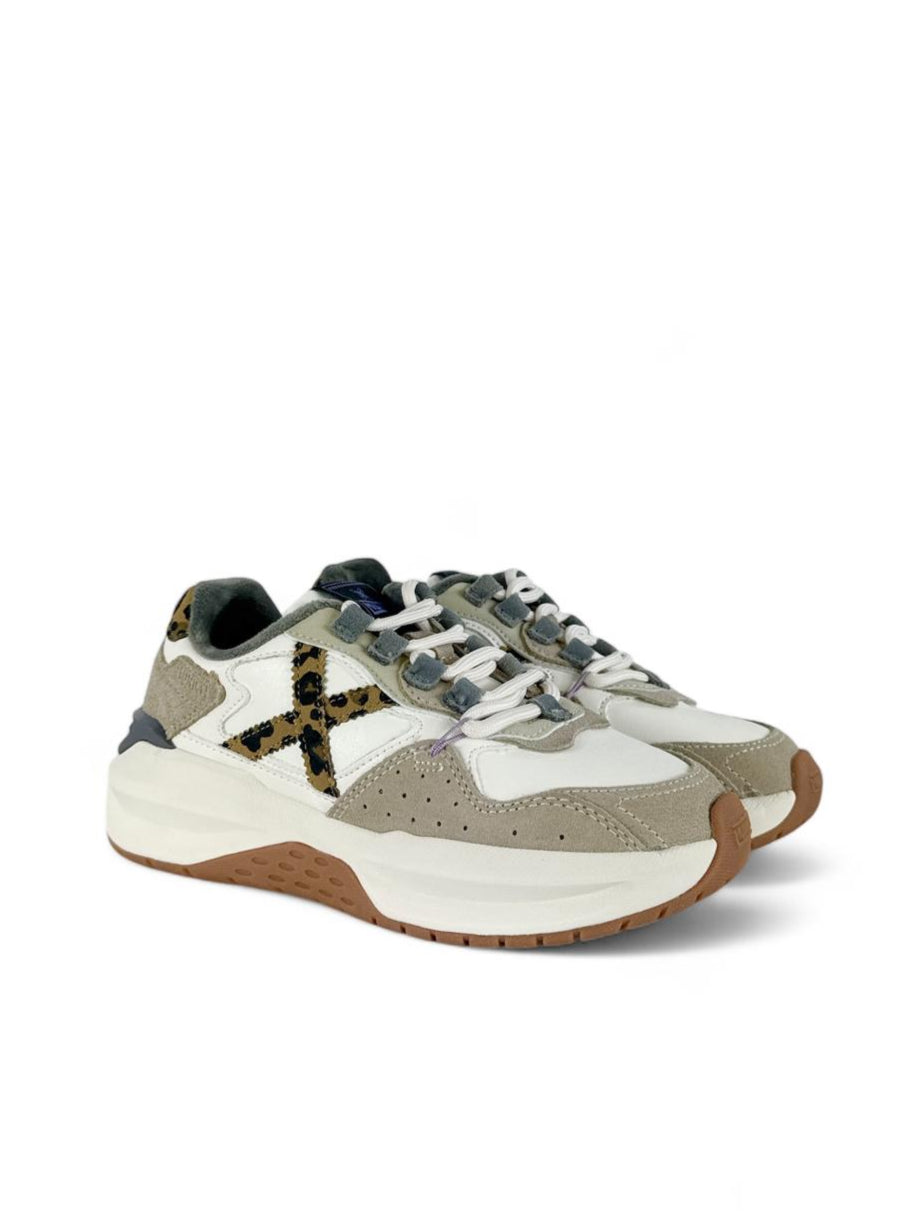 MUNICH Sneaker donna con dettagli animalier nexa16 bianco