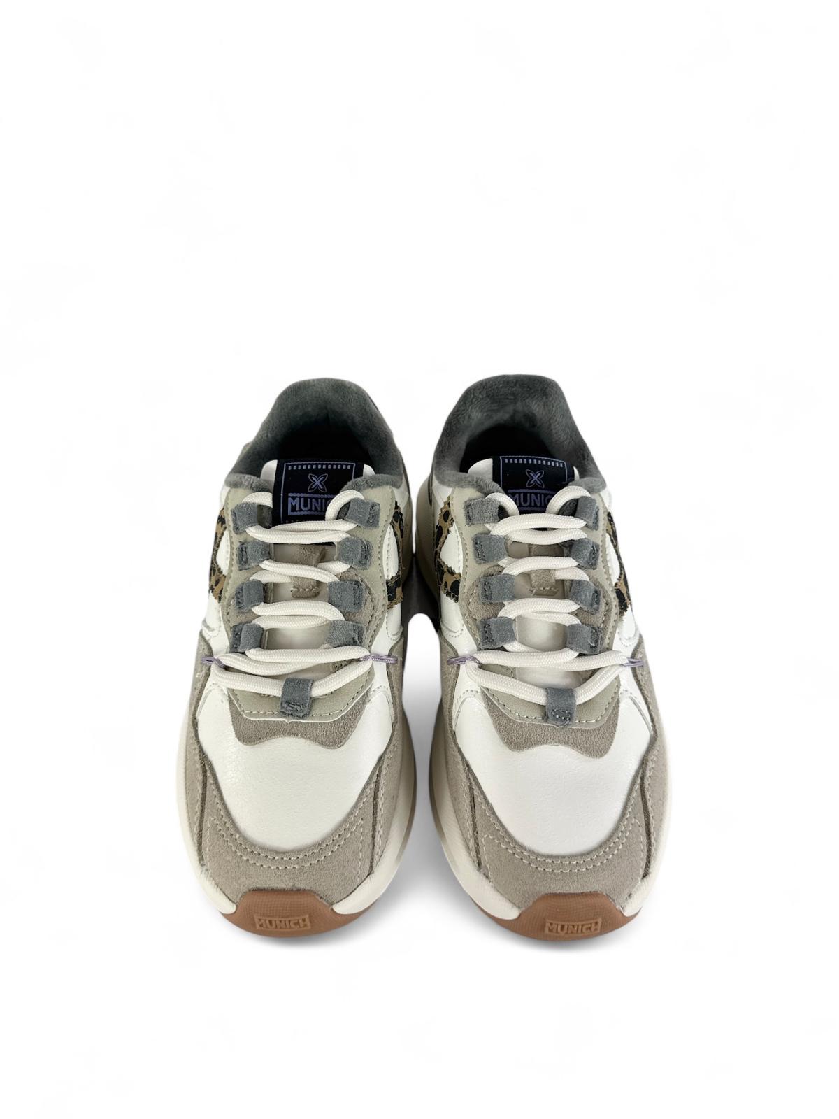 MUNICH Sneaker donna con dettagli animalier nexa16 bianco