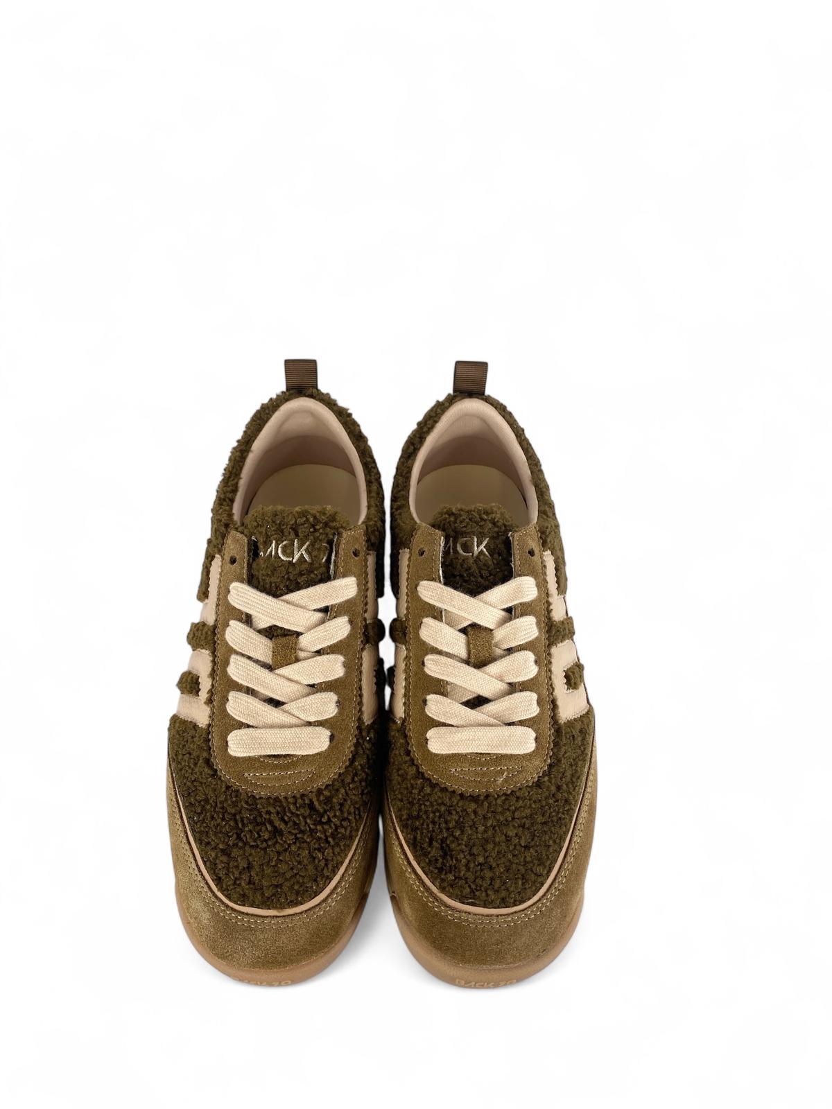 BACK70 Sneaker donna fur e suede jogger ft16 marrone