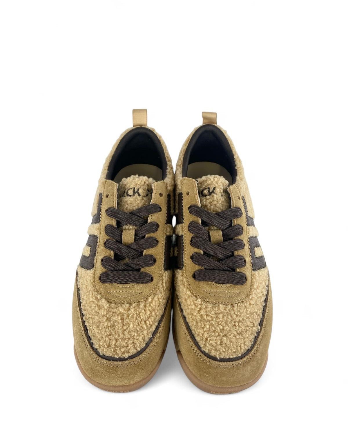 BACK70 Sneaker donna fur e suede jogger ft18 beige