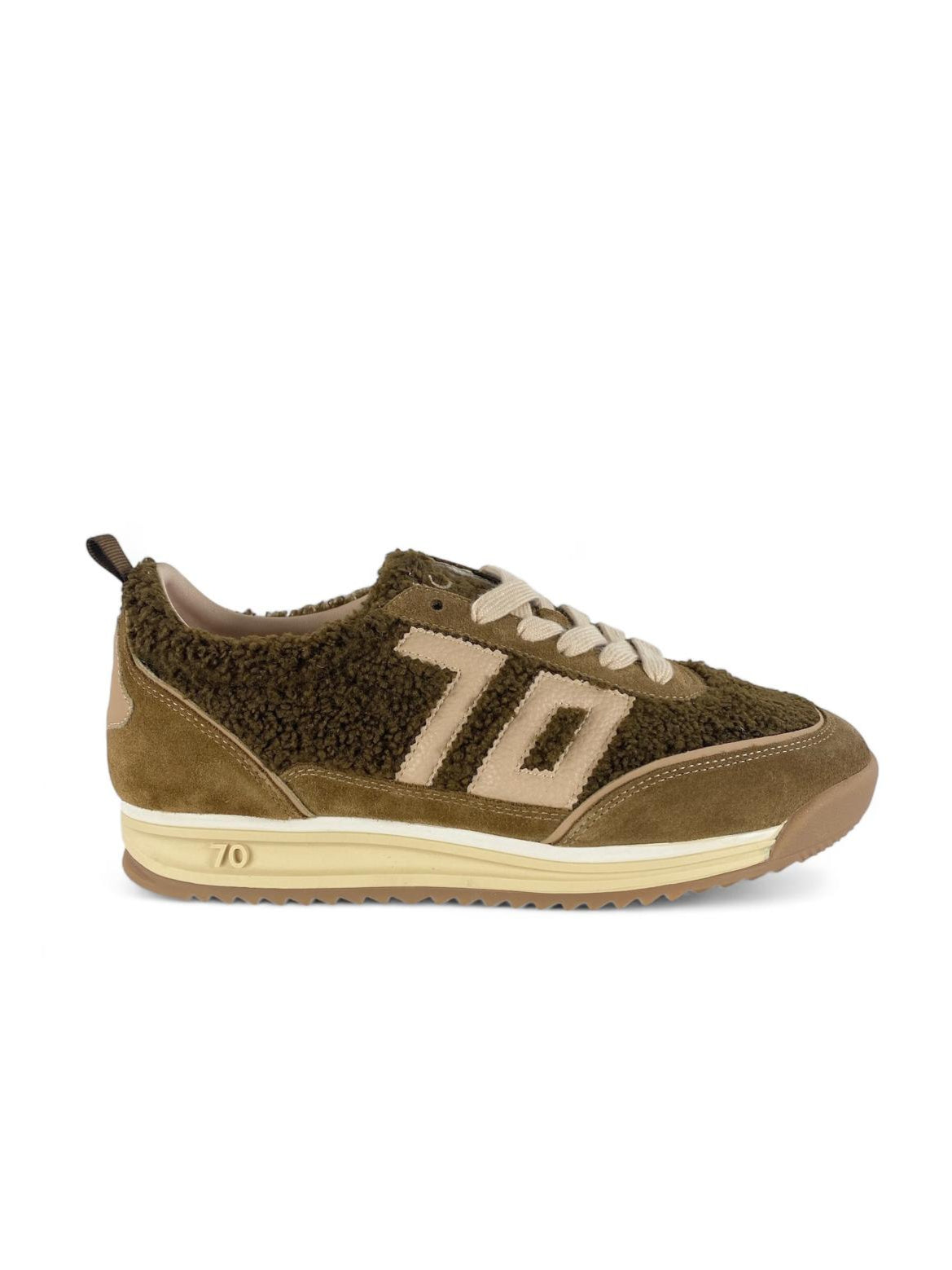 BACK70 Sneaker donna fur e suede jogger ft16 marrone