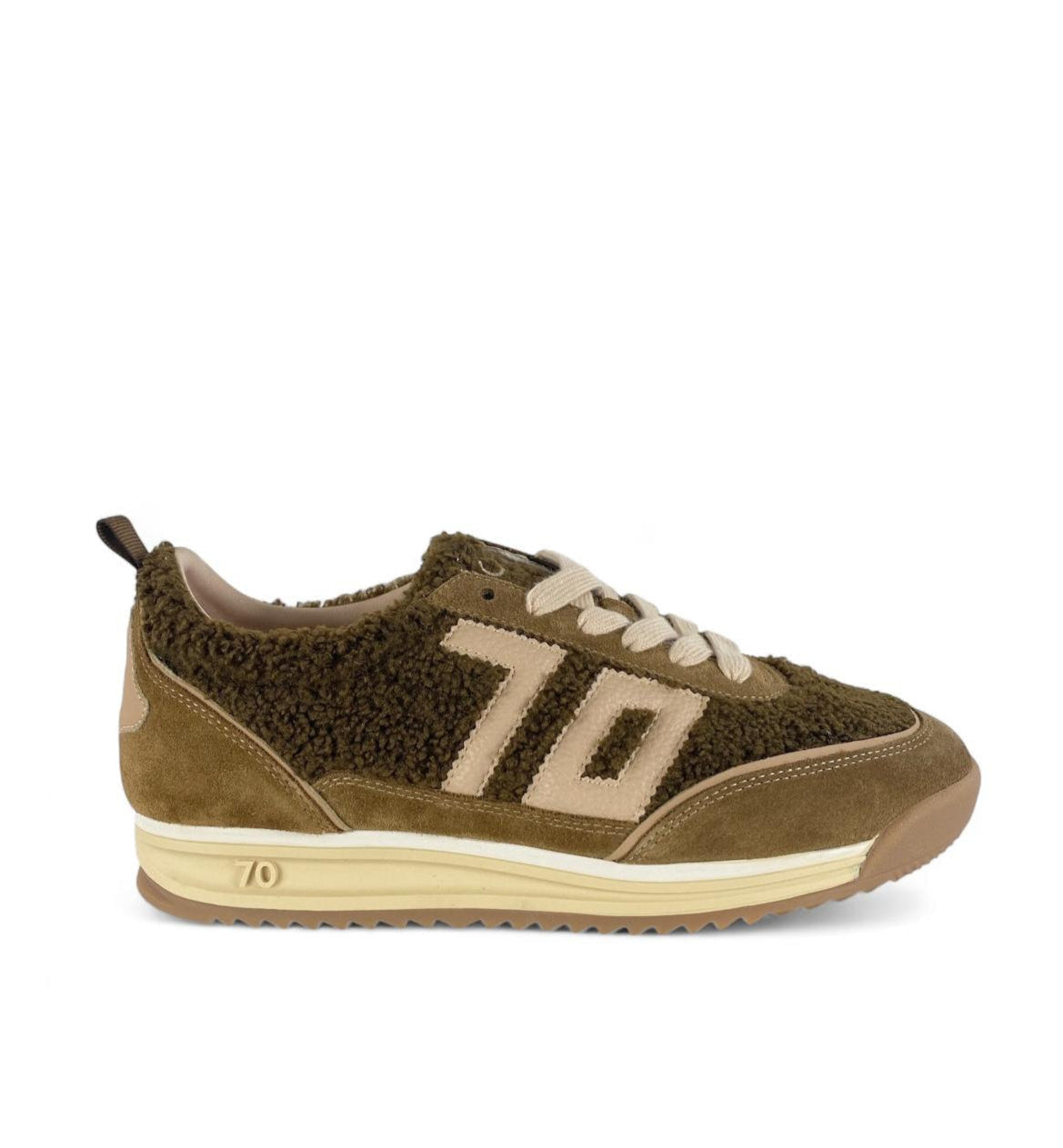 BACK70 Sneaker donna fur e suede jogger ft16 marrone