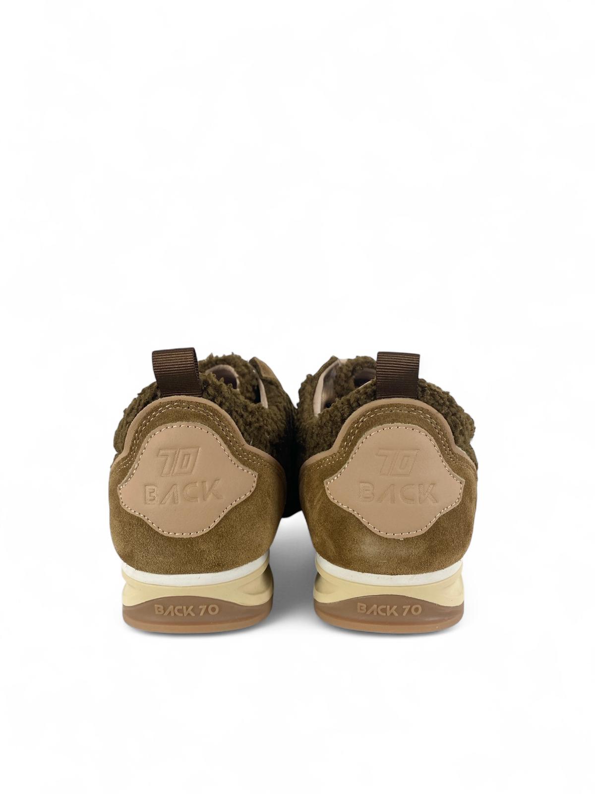 BACK70 Sneaker donna fur e suede jogger ft16 marrone