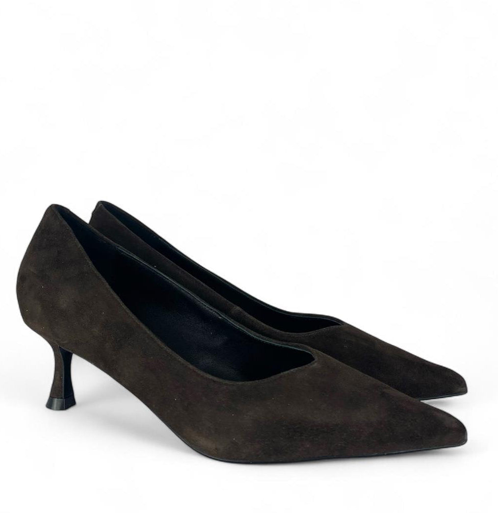 CHICONIC Scarpa donna modello décolleté in camoscio 5cm moro