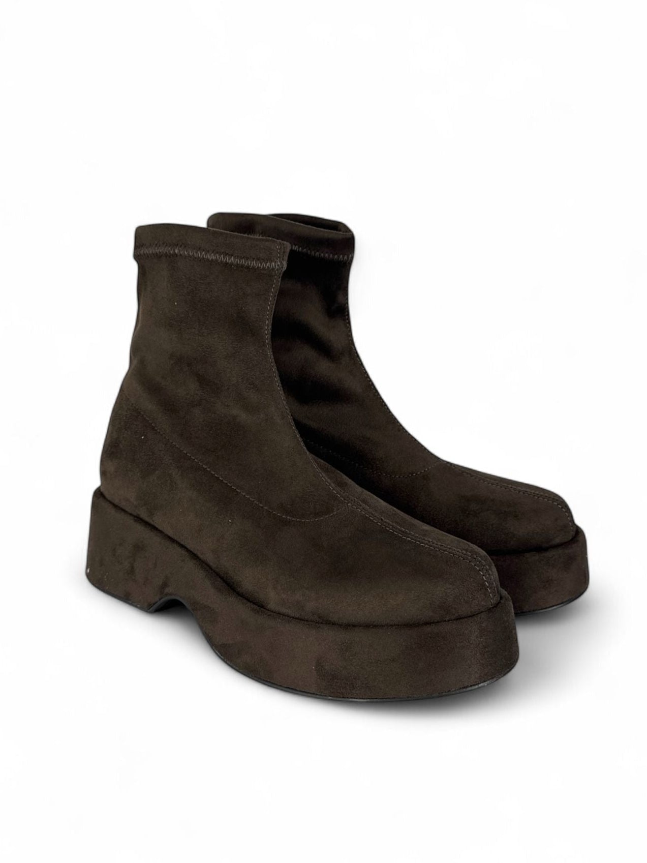 BOTTEGA LOTTI Stivaletto in ecocamoscio elasticizzato testa di moro