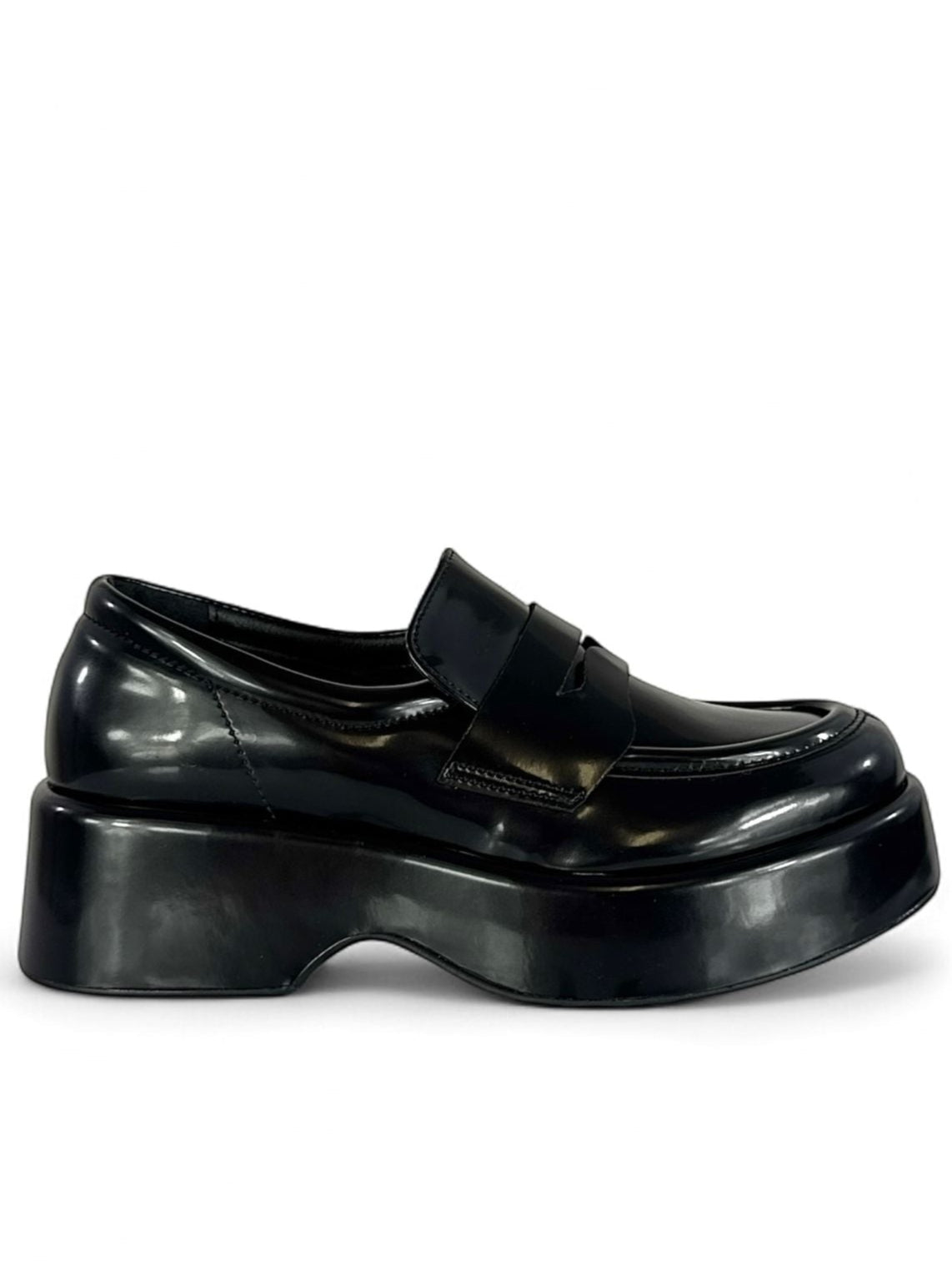 BOTTEGA LOTTI Mocassini modello college in ecopelle e platform nero