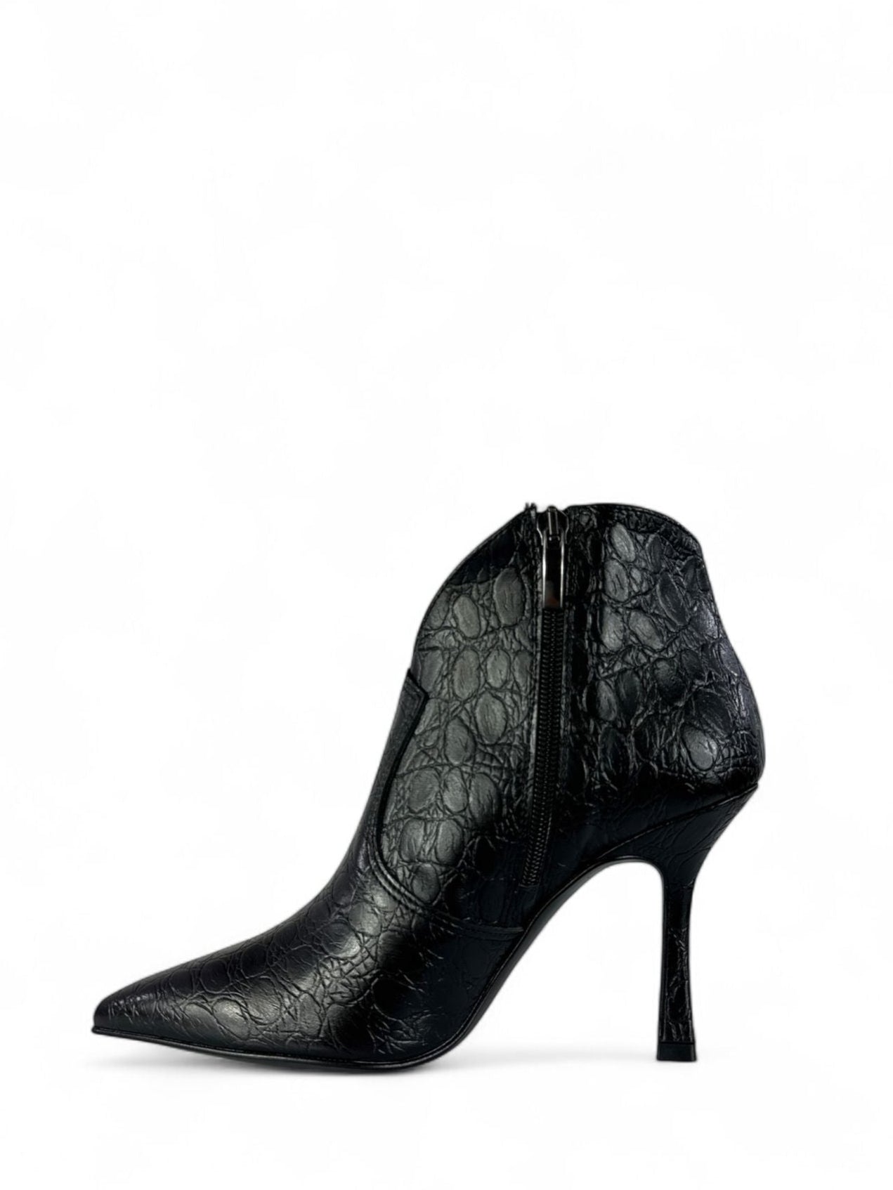 BOTTEGA LOTTI Tronchetti in ecopelle stampato coccodrillo 9cm nero