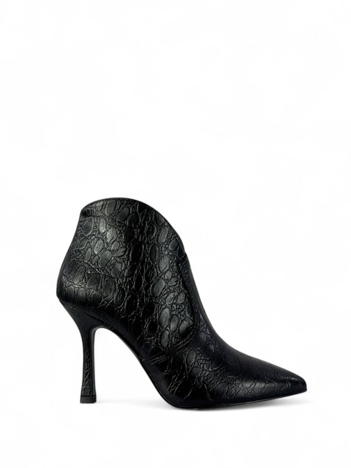 BOTTEGA LOTTI Tronchetti  in ecopelle stampato coccodrillo 9cm nero