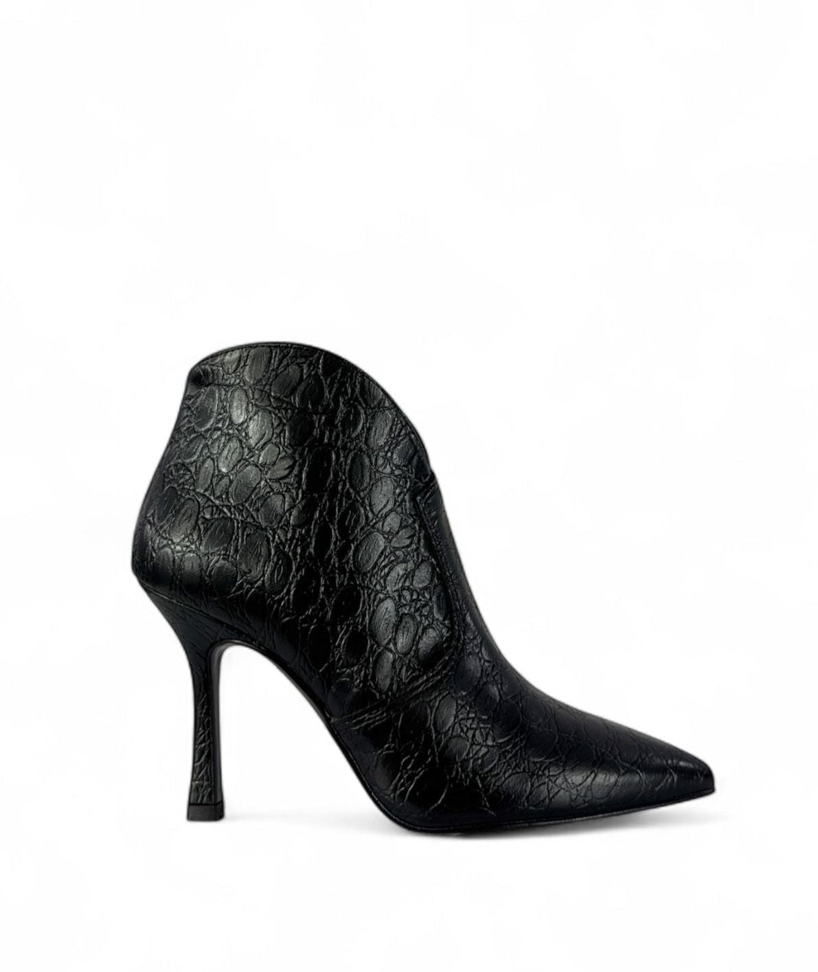BOTTEGA LOTTI Tronchetti in ecopelle stampato coccodrillo 9cm nero