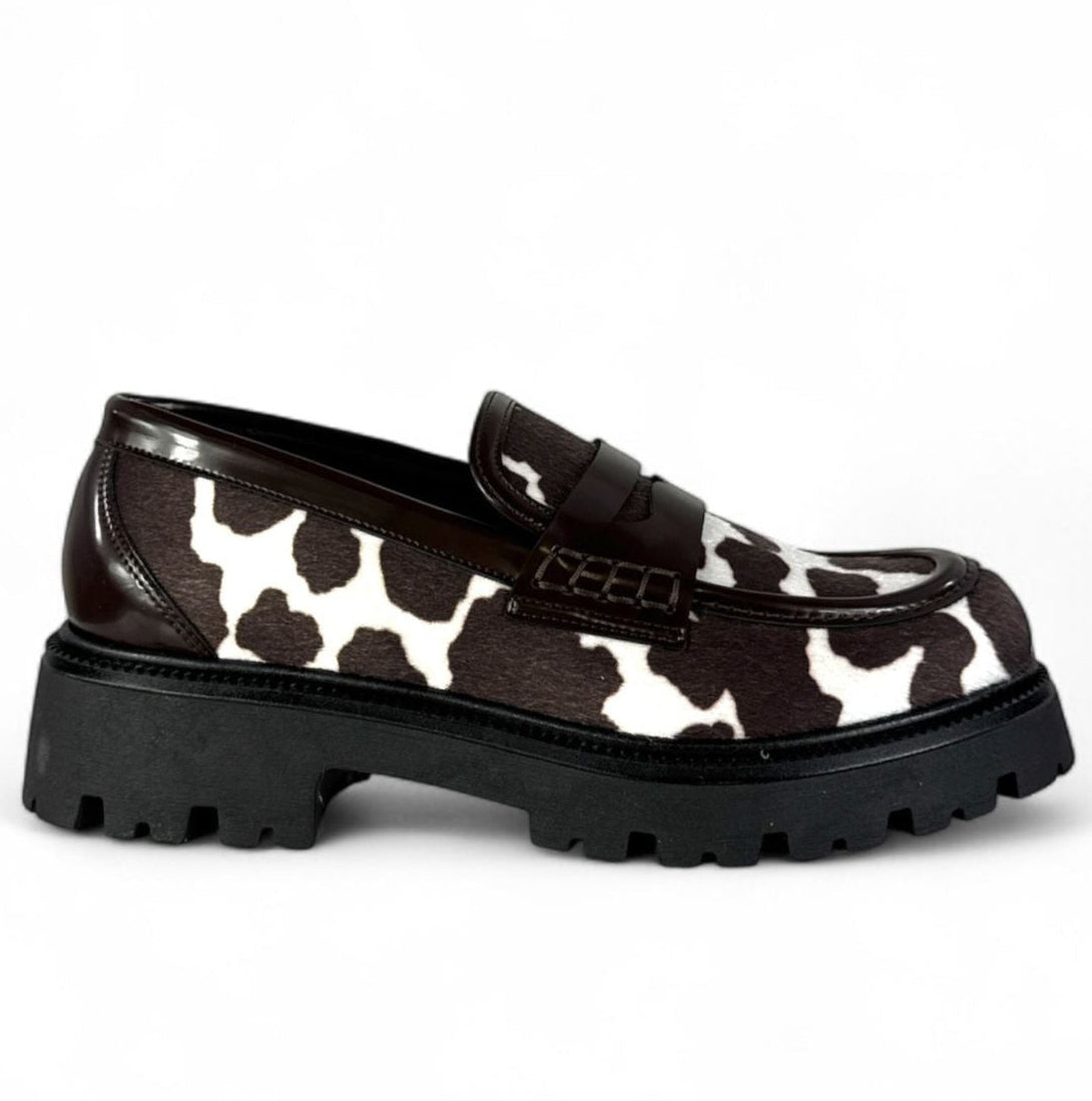 BOTTEGA LOTTI Mocassini donna modello college stampa cow