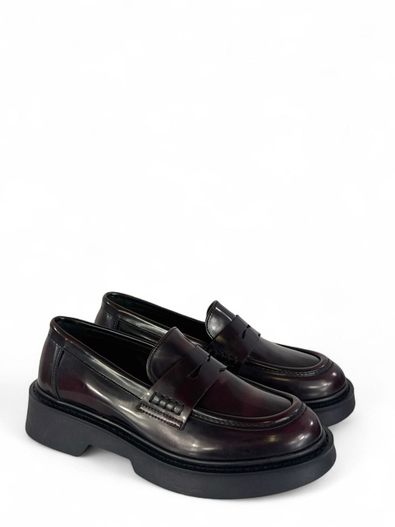 BOTTEGA LOTTI Mocassini donna modello college in ecopelle bordeaux