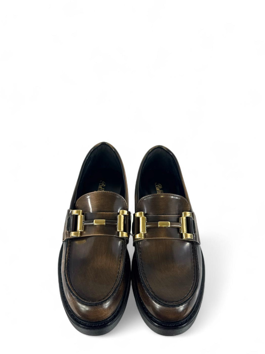 BOTTEGA LOTTI Mocassini in ecopelle spazzolata con morsetto oro taupe