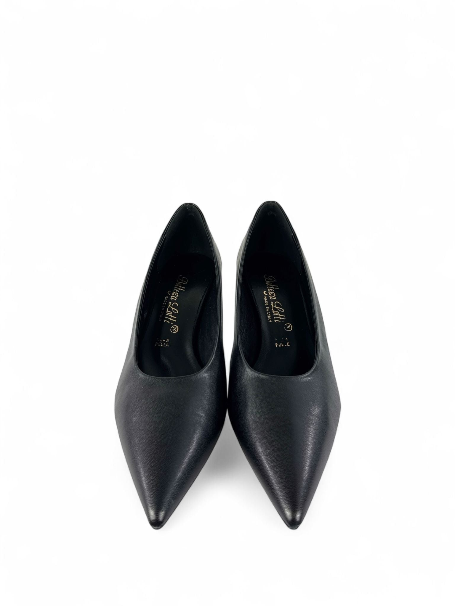BOTTEGA LOTTI decolllete forma sfilata in ecopelle 5cm nero