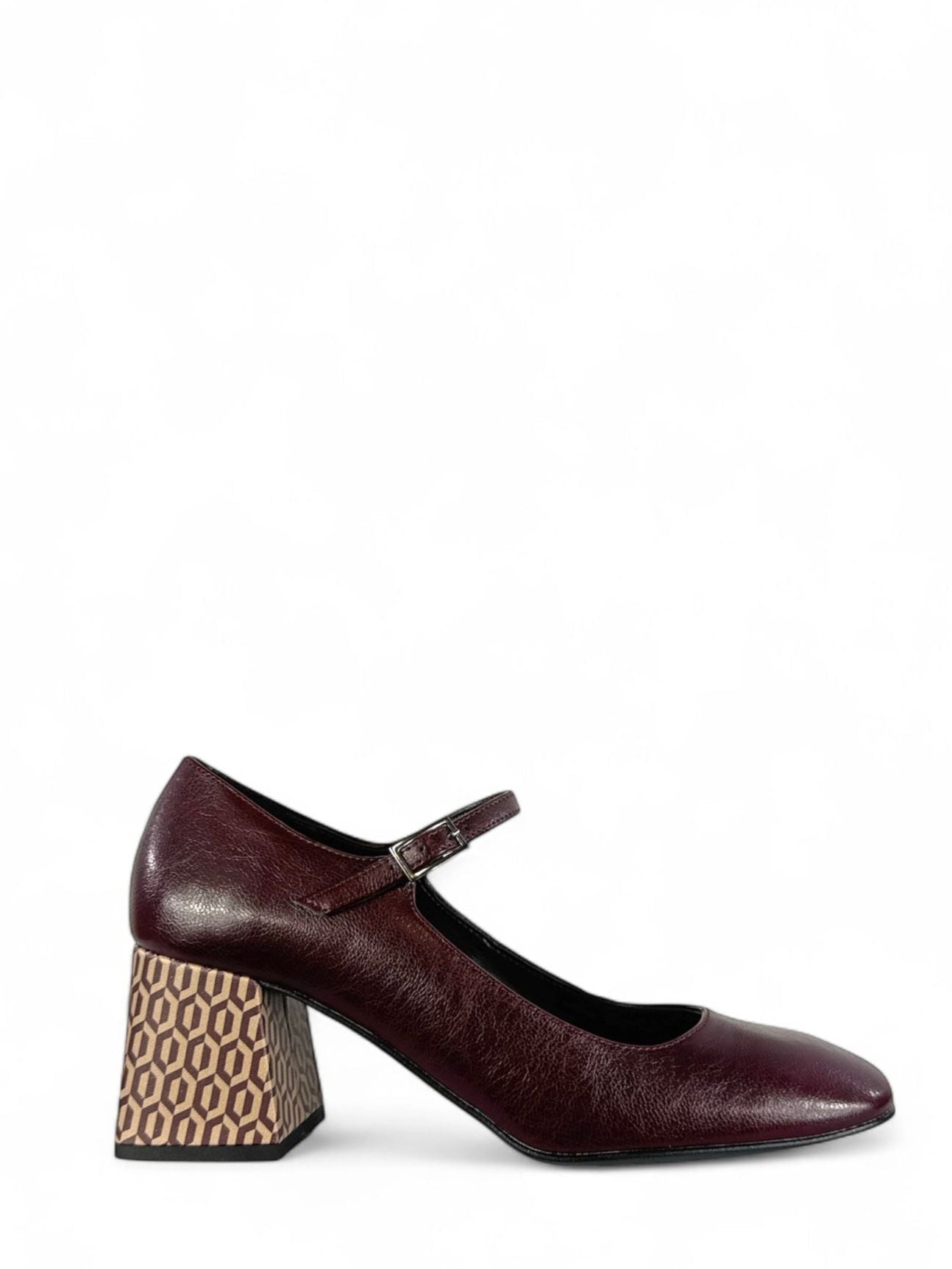 BOTTEGA LOTTI Scarpa modello mary jane in ecopelle 6cm bordeaux