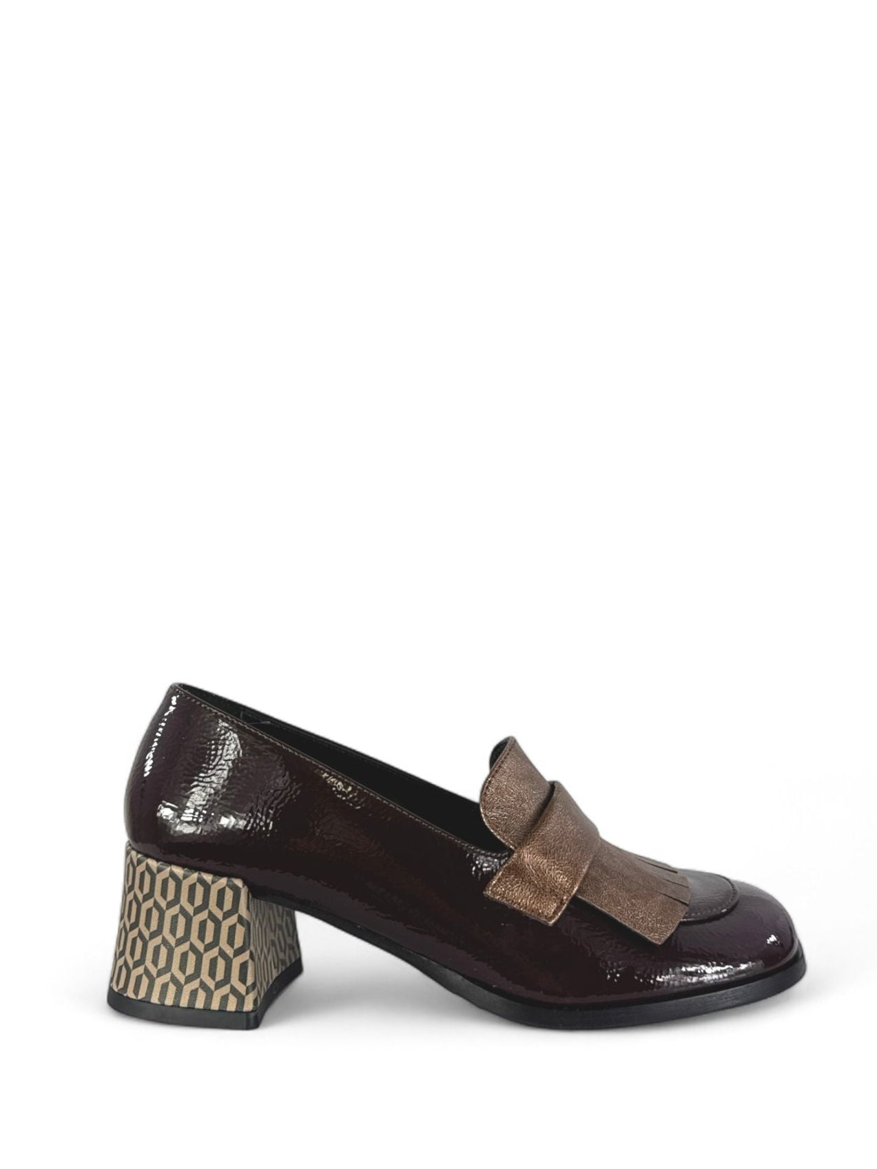 BOTTEGA LOTTI Mocassini in ecopelle con frangia laminata 5cm