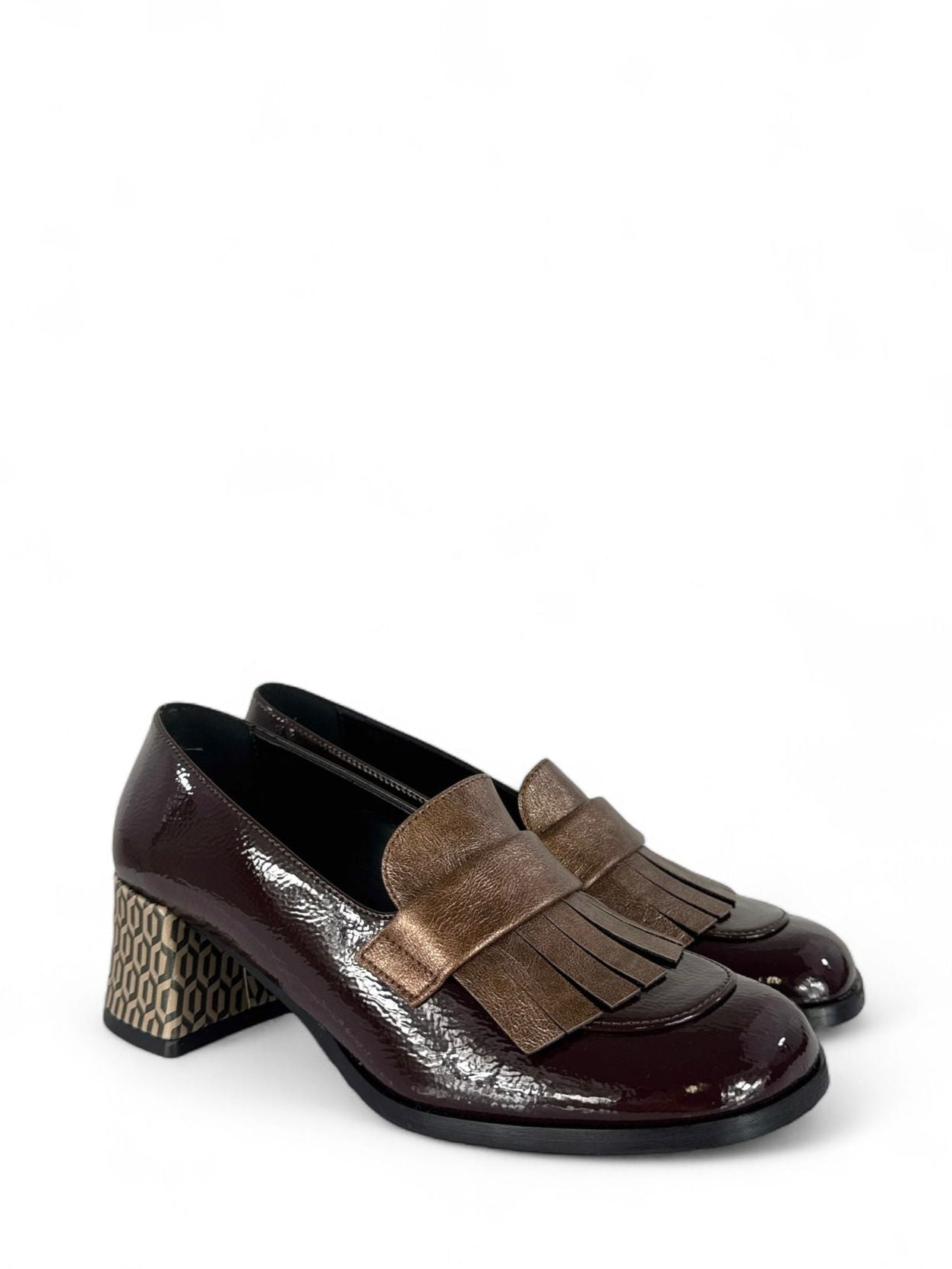 BOTTEGA LOTTI Mocassini in ecopelle con frangia laminata 5cm