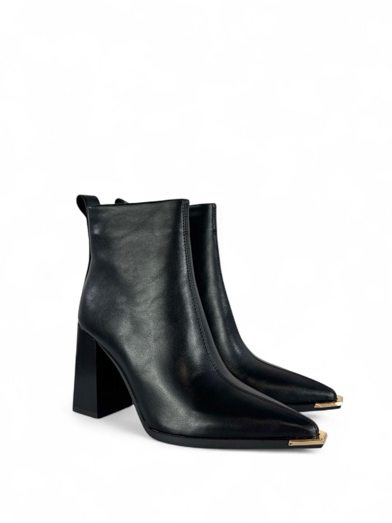 EXÈ STIVALETTO NERO CON PUNTALE IN ORO