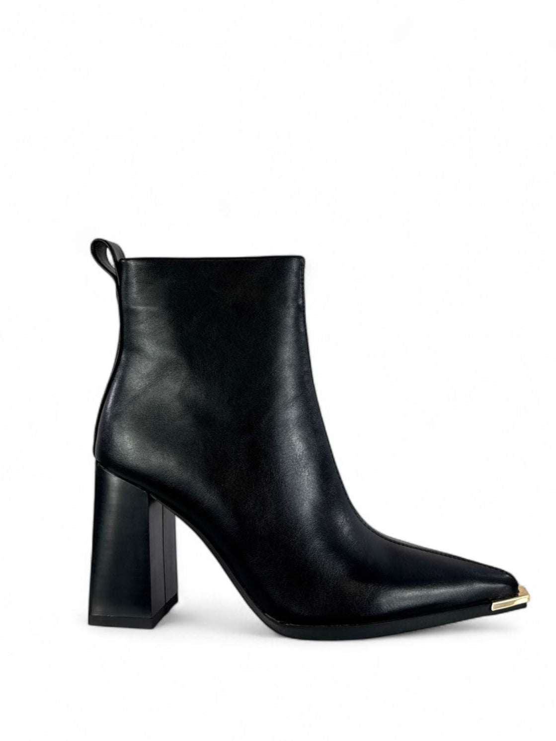 EXÈ STIVALETTO NERO CON PUNTALE IN ORO