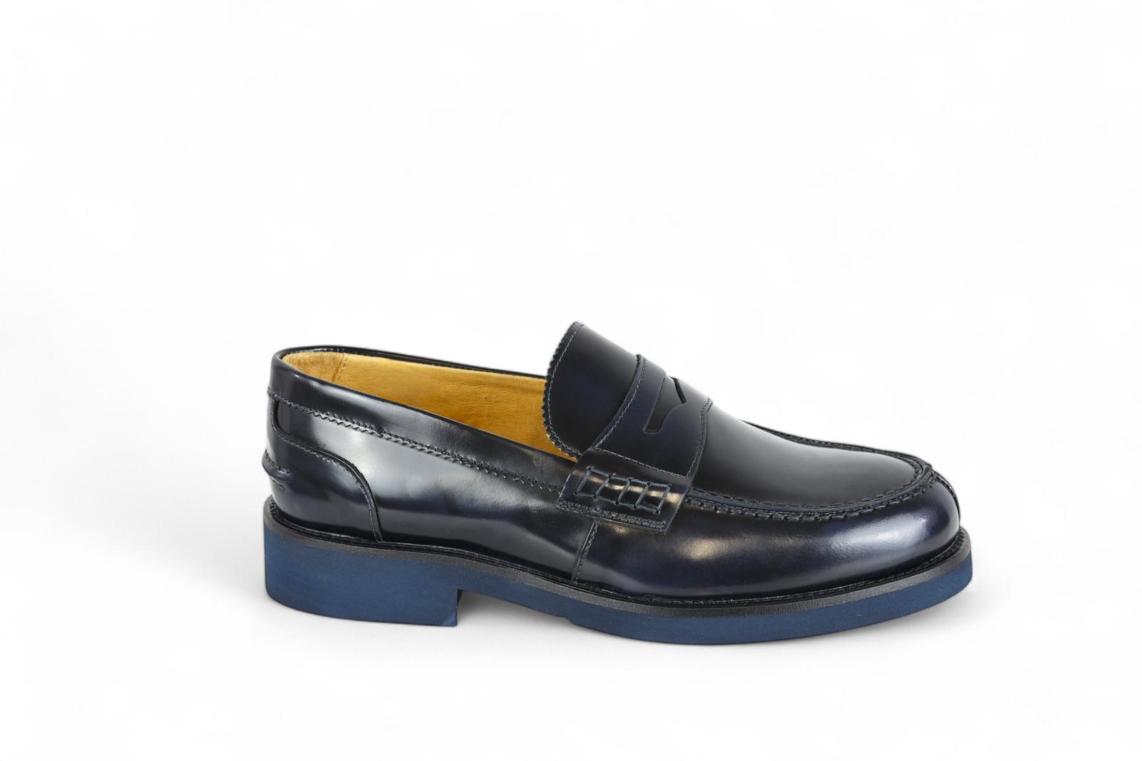 Exton mocassino uomo in pelle abrasivata blue
