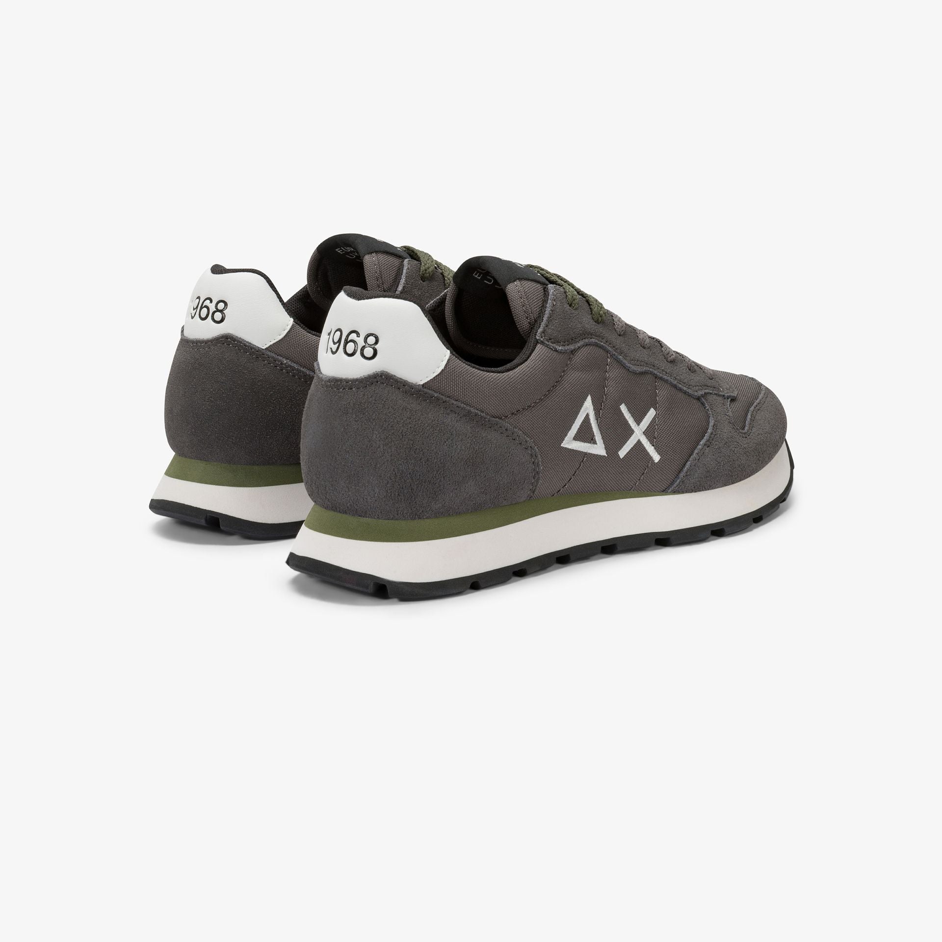 SUN68 Sneaker uomo in tela e suede grigio scuro