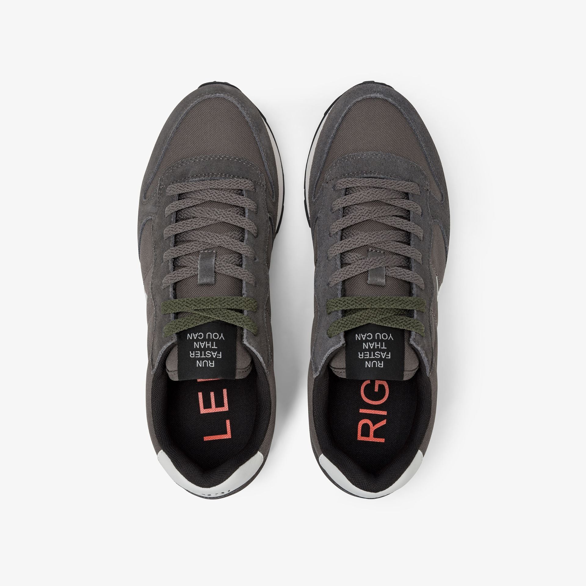 SUN68 Sneaker uomo in tela e suede grigio scuro