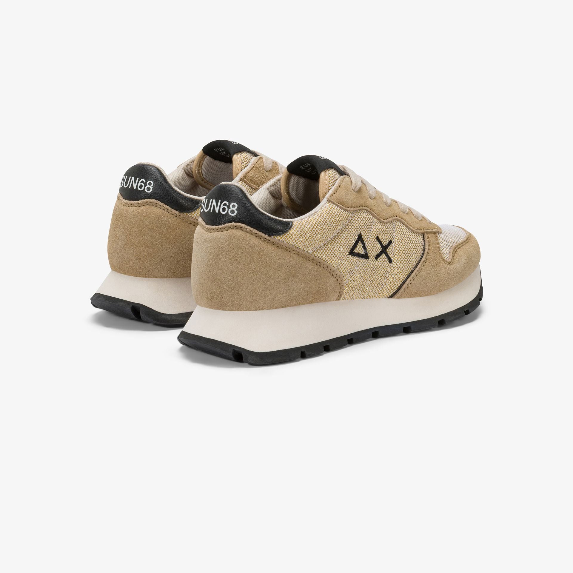 SUN68 Sneaker donna lurex e suede oro