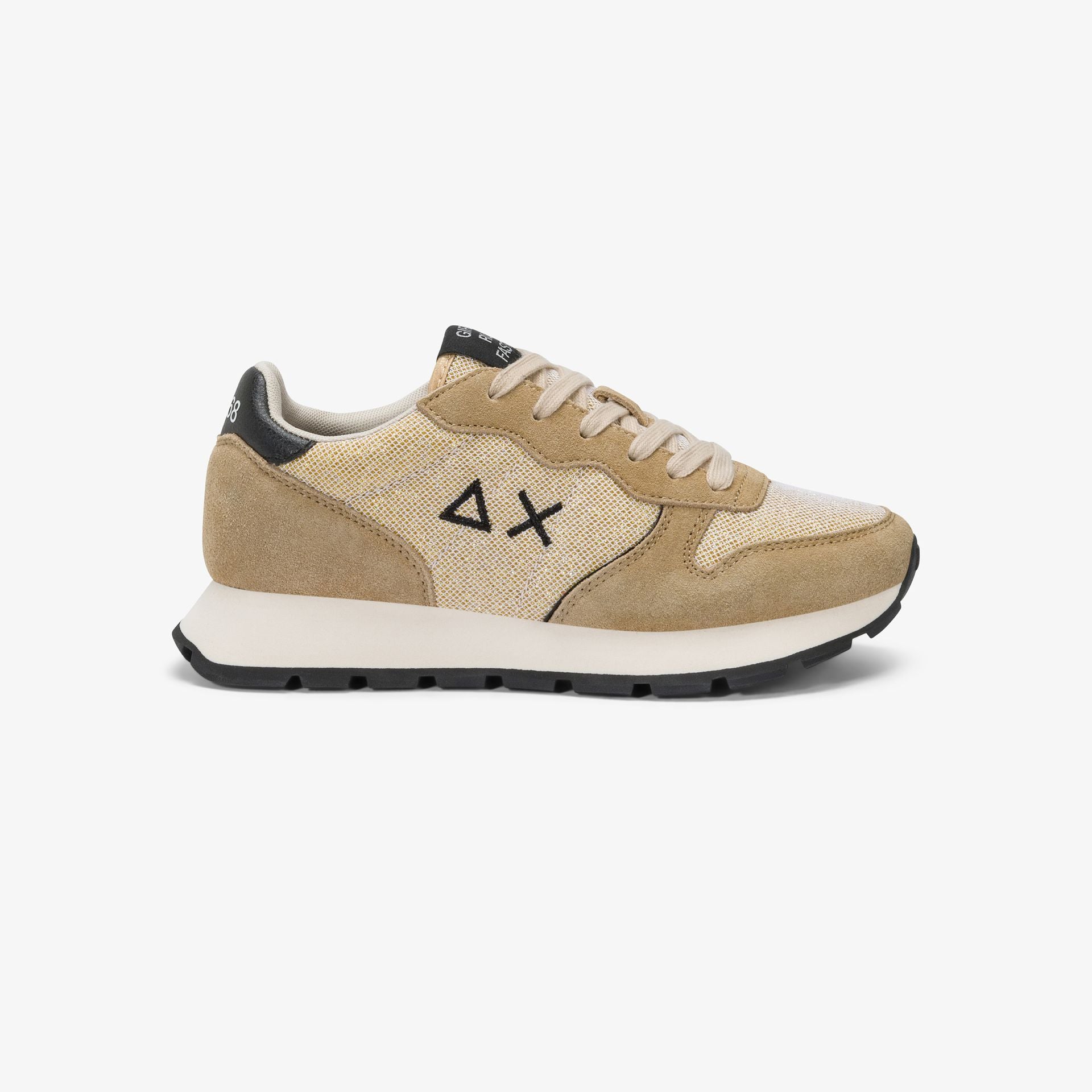 SUN68 Sneaker donna lurex e suede oro