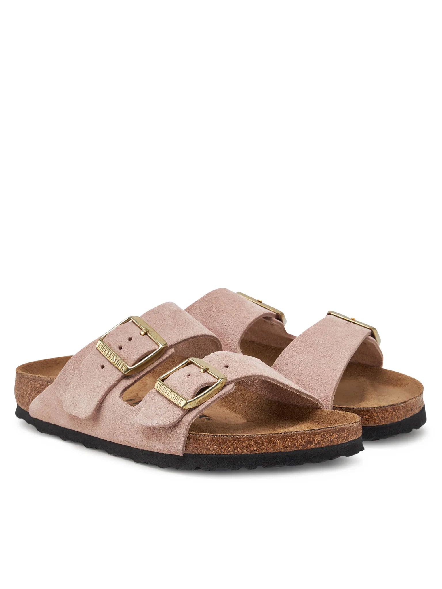 Birkenstock ciabatta donna due fasce in suede rosa chiaro