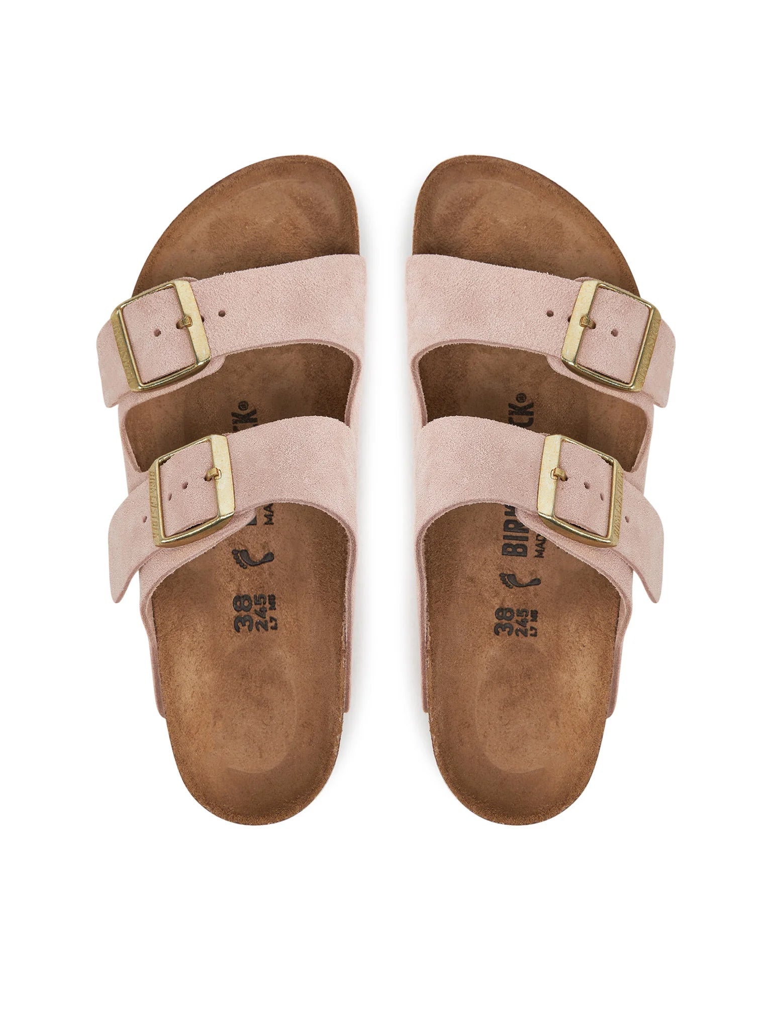 Birkenstock ciabatta donna due fasce in suede rosa chiaro