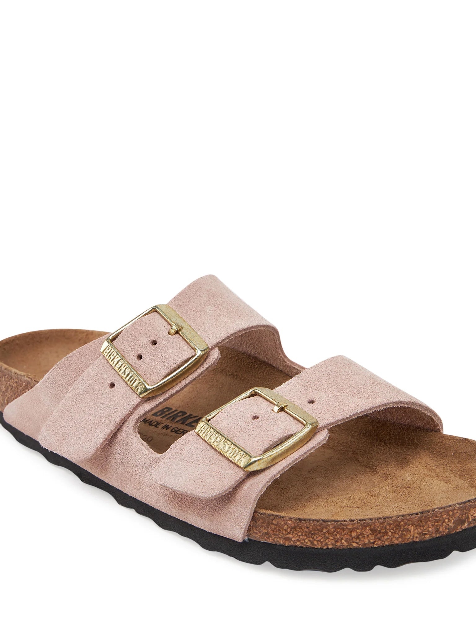 Birkenstock ciabatta donna due fasce in suede rosa chiaro