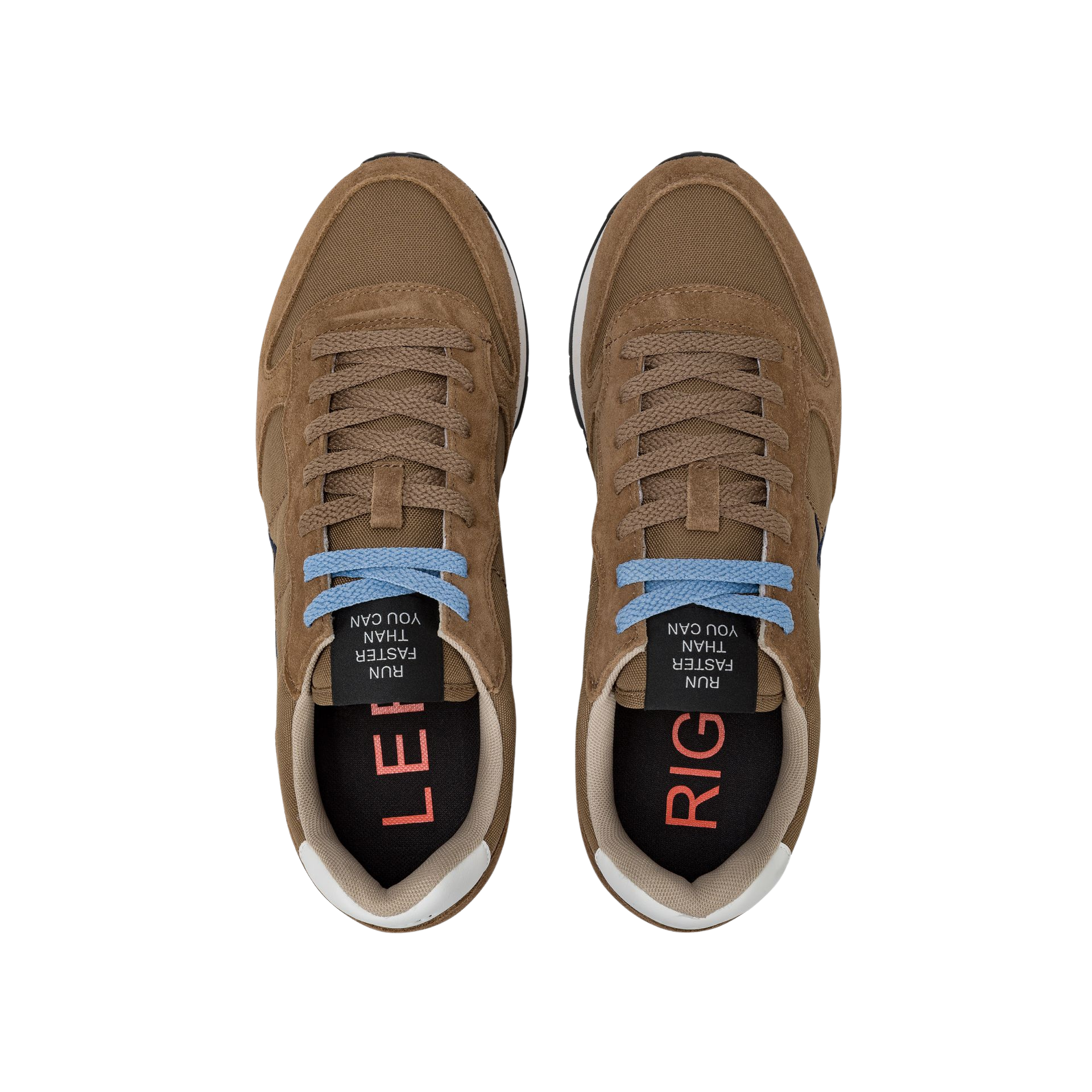 SUN68 Sneaker uomo in tela e suede volpe