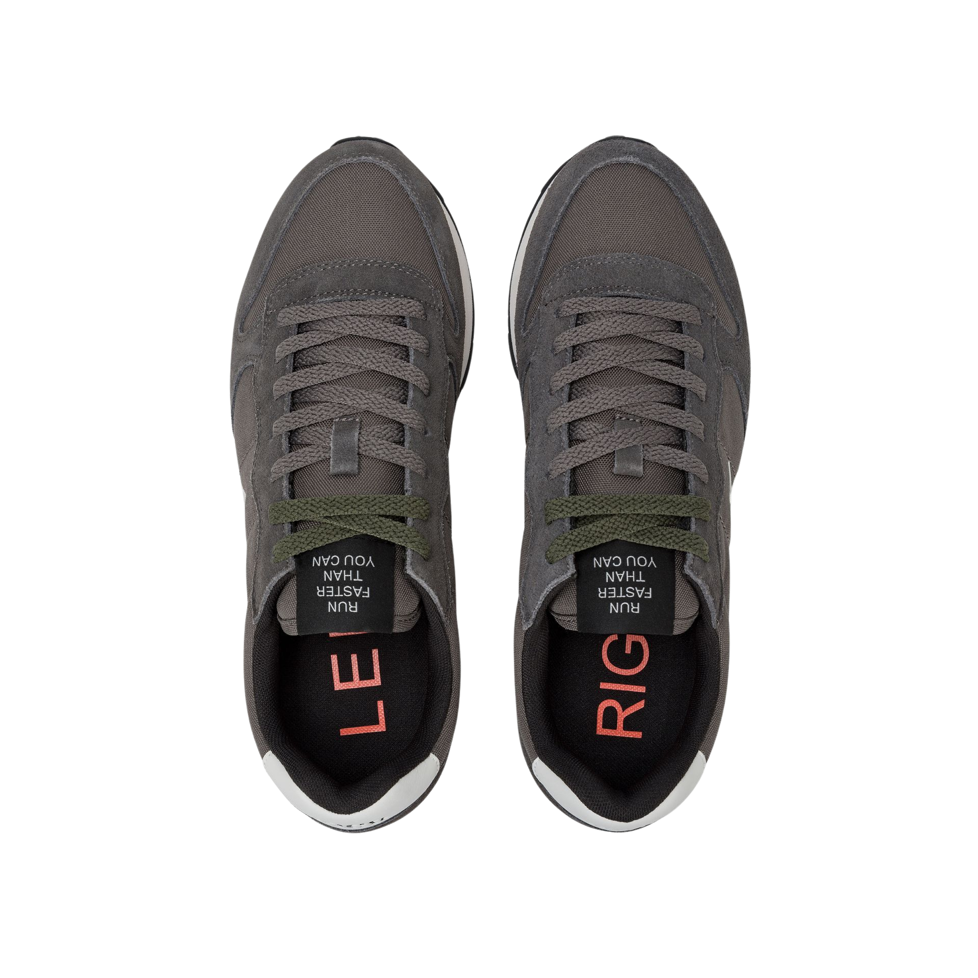 SUN68 Sneaker uomo in tela e suede grigio scuro