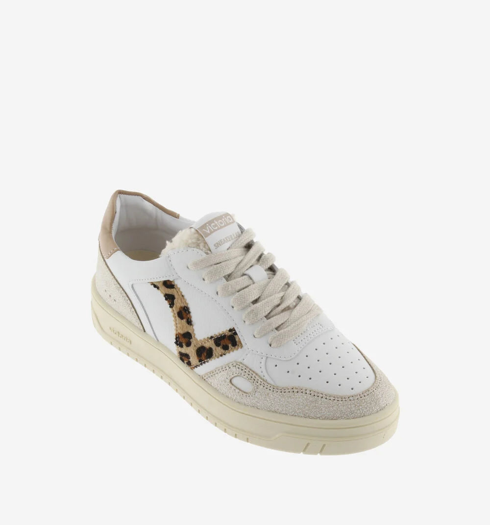VICTORIA SNEAKER IN PELLE CON STMPA ANIMALIER CAMEL
