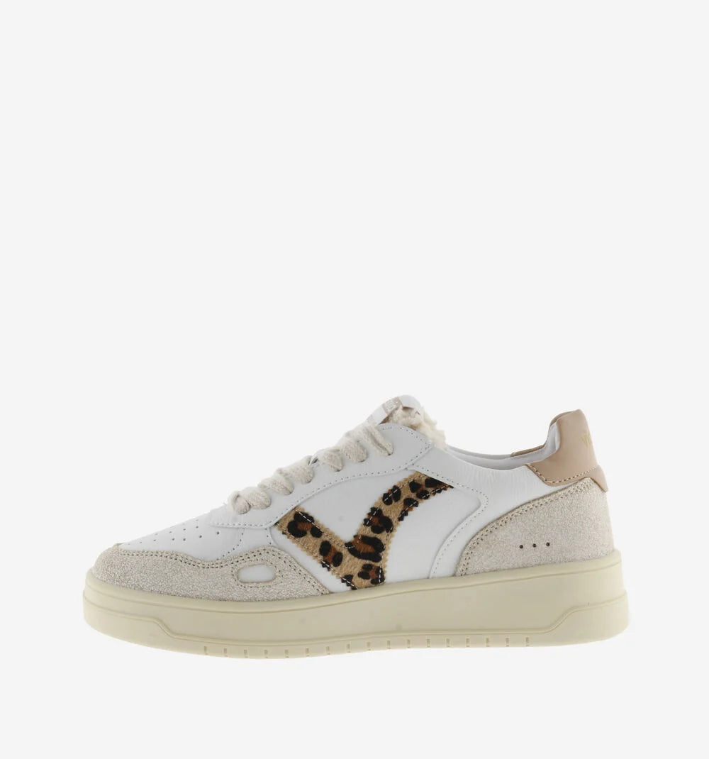 VICTORIA SNEAKER IN PELLE CON STMPA ANIMALIER CAMEL