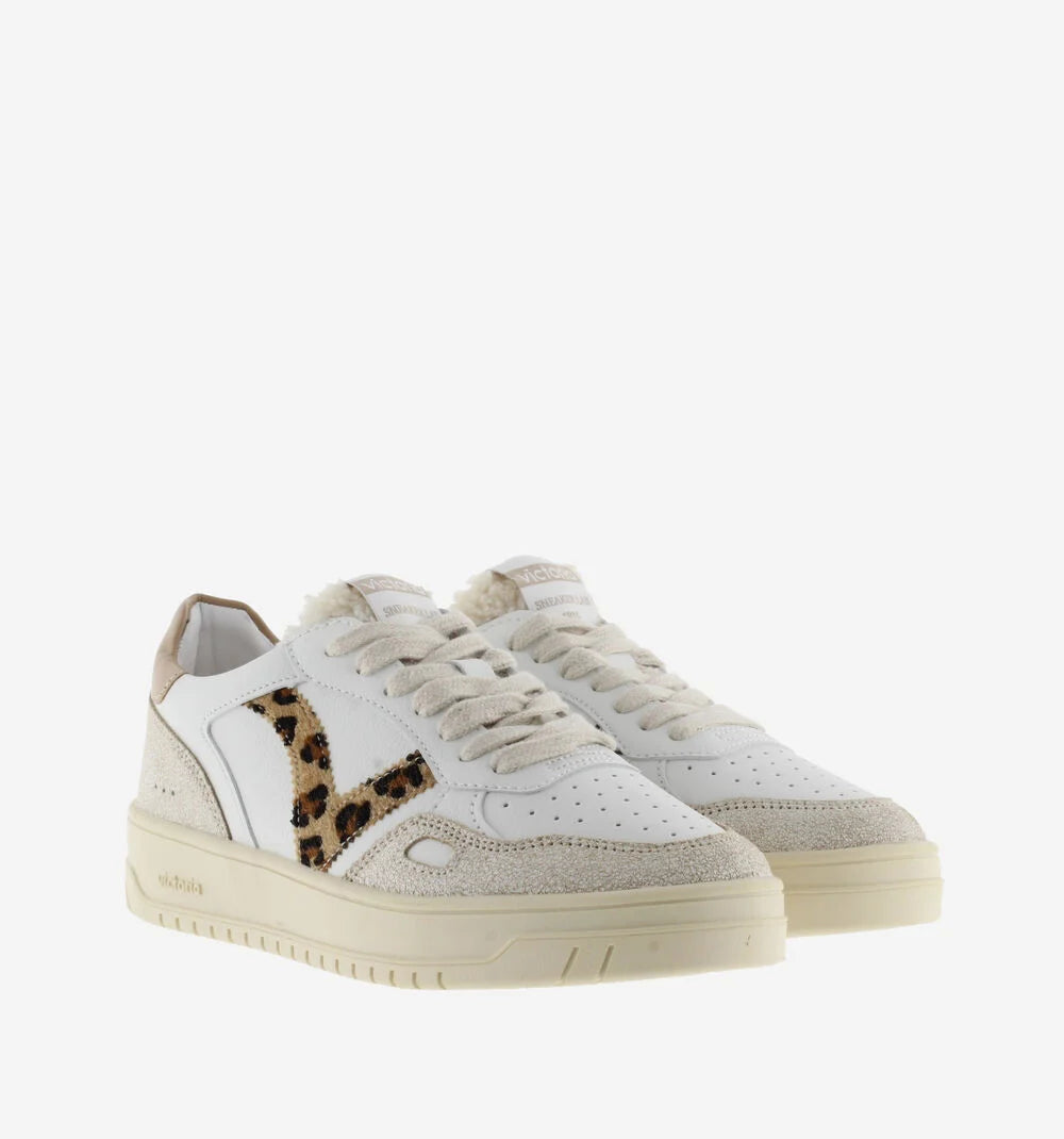 VICTORIA SNEAKER IN PELLE CON STMPA ANIMALIER CAMEL