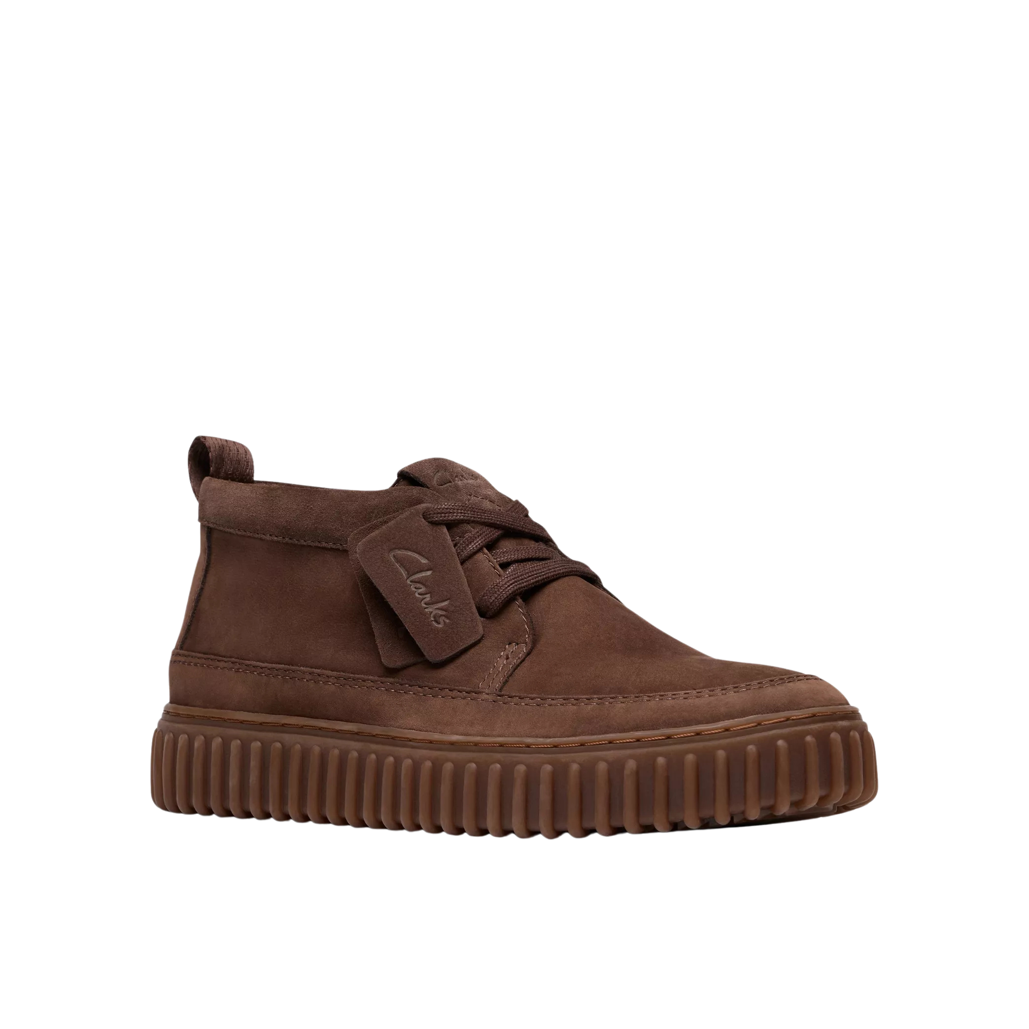 CLARKS stivaletto uomo in nubuck marrone scuro