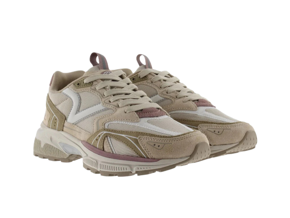 VICTORIA Sneakers donna in mesh e inserti suede beige