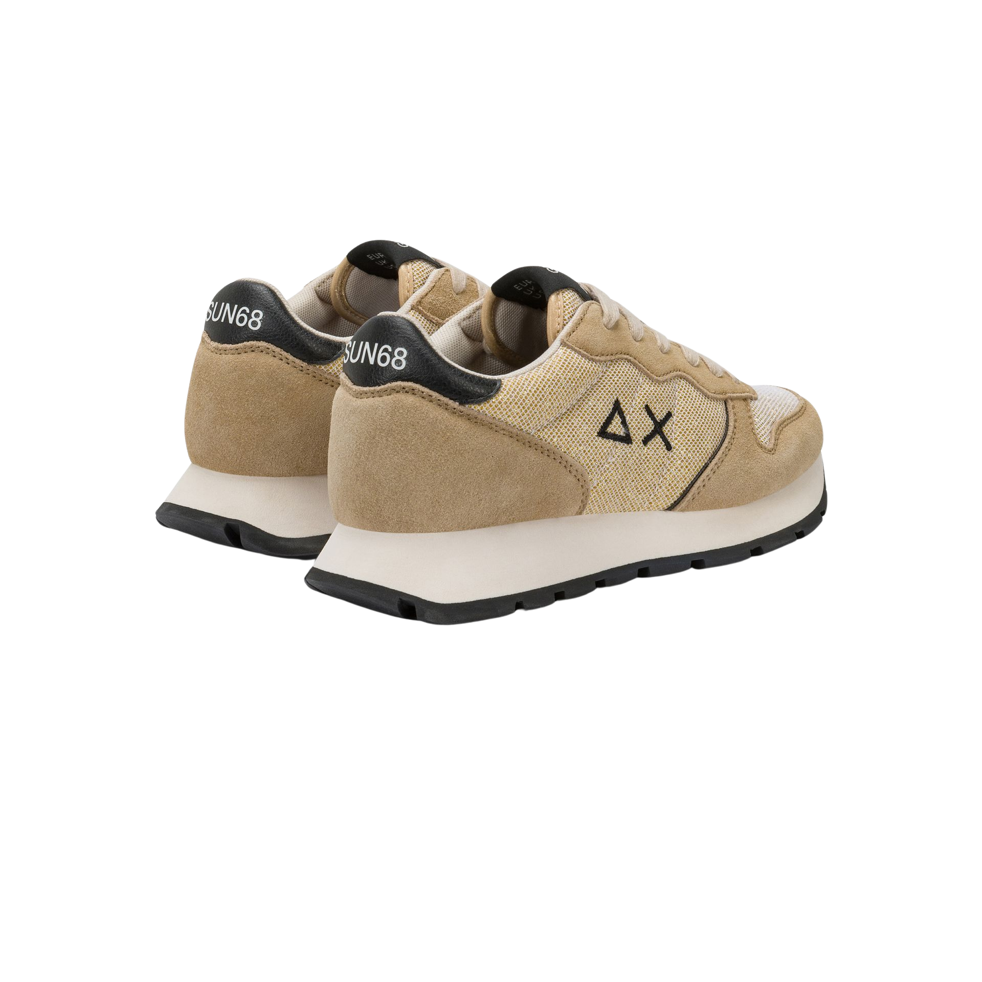 SUN68 Sneaker donna lurex e suede oro
