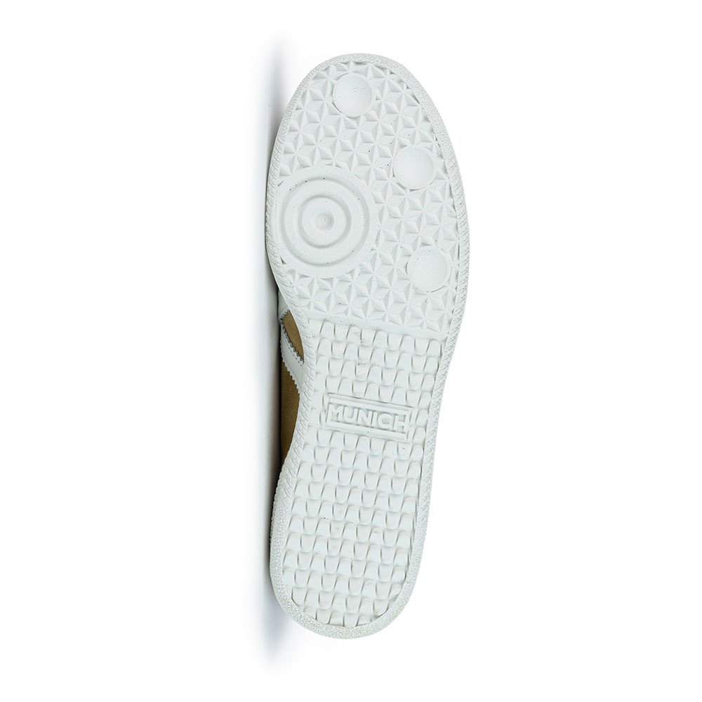 Munich Sneaker uomo in suede tabacco con dettagli in bianco e rosso