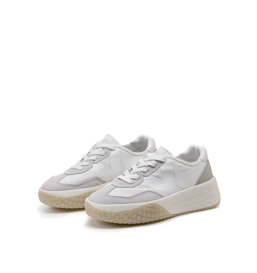 Kehnoo sneaker donna in nylon e suede bianco